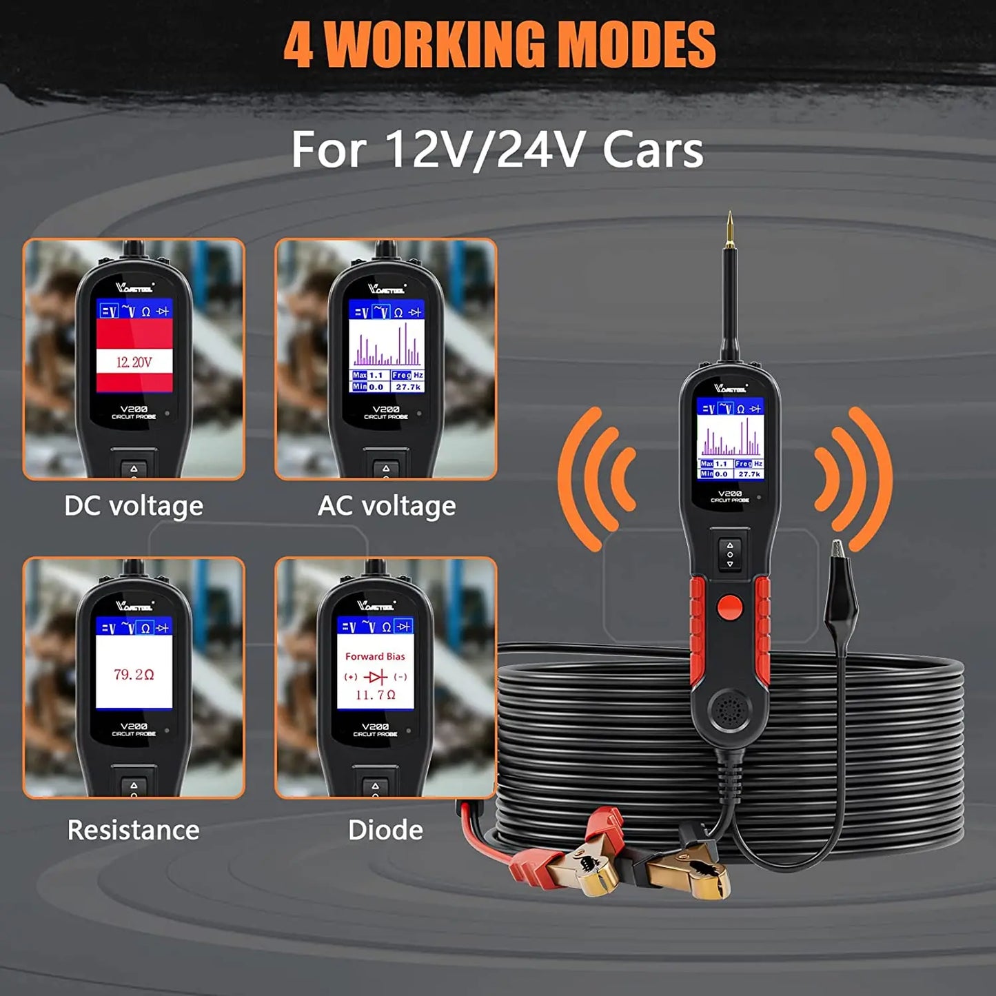 VDIAGTOOL V200 Car Electric Circuit Tester 6V-30V Kit