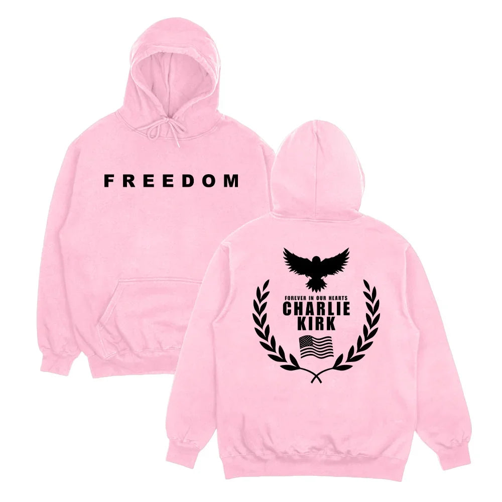 Tribute Charlie Kirk Freedom Hoodie Oversized Pullover
