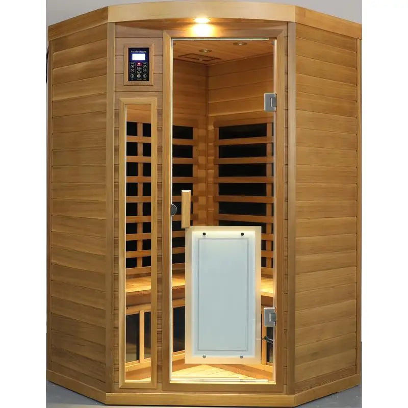 Feature Low EMF Two Person Far Infrared Cedar Pentagonal Sauna