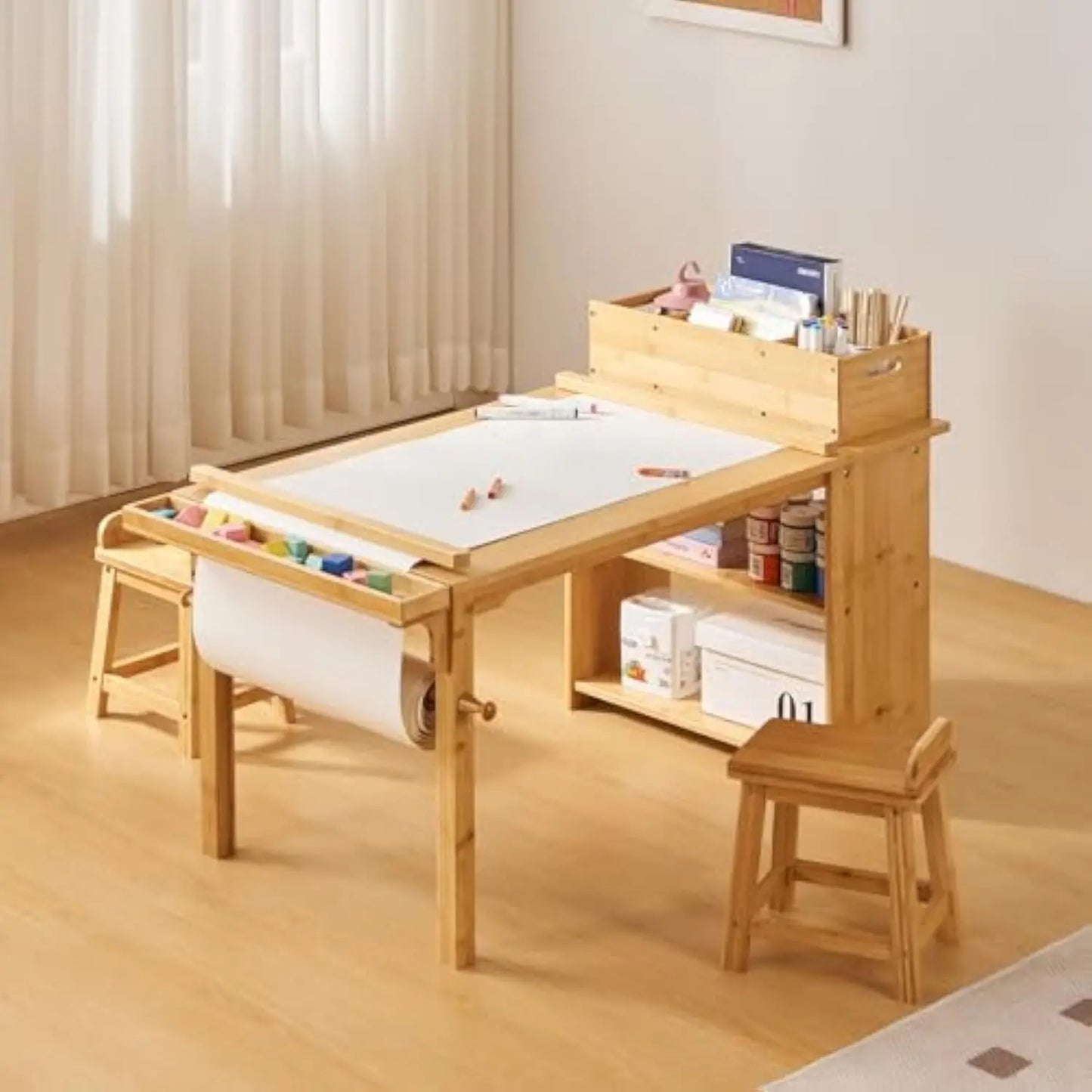 Drawing and Art Table & Chair Set for Toddlers Portable