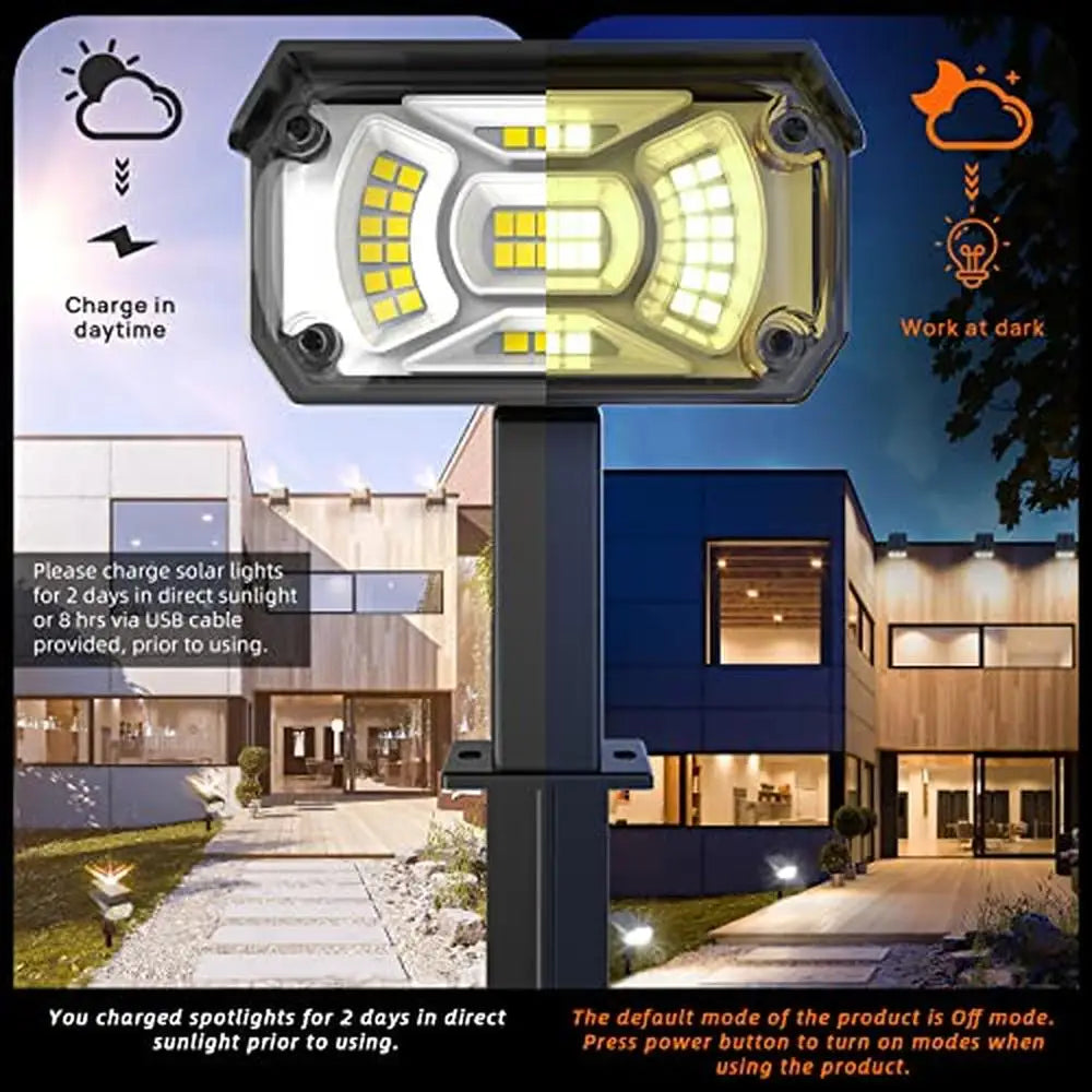 Outdoor Solar Spotlights 40 LEDs Waterproof USB Charging
