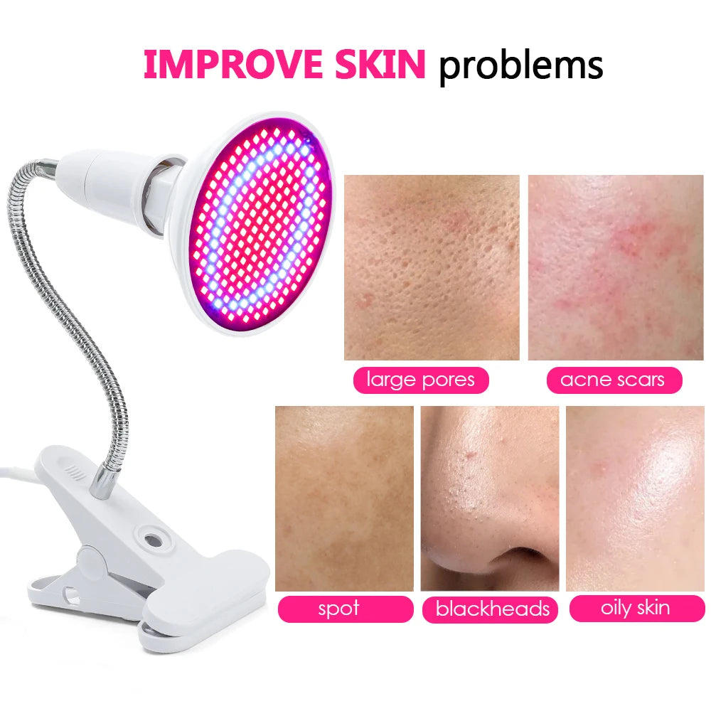 Moajaza 200 LED Infrared Light Therapy Lamp For Skin Care Anti Aging 660nm 850nm