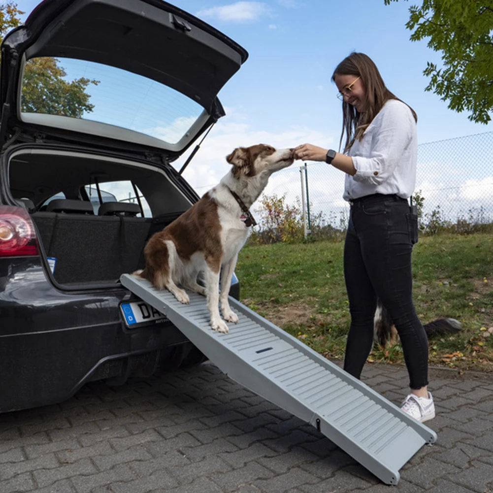 Car Dog Ladder Folding Pet Ramp Non-Slip Rug Surface