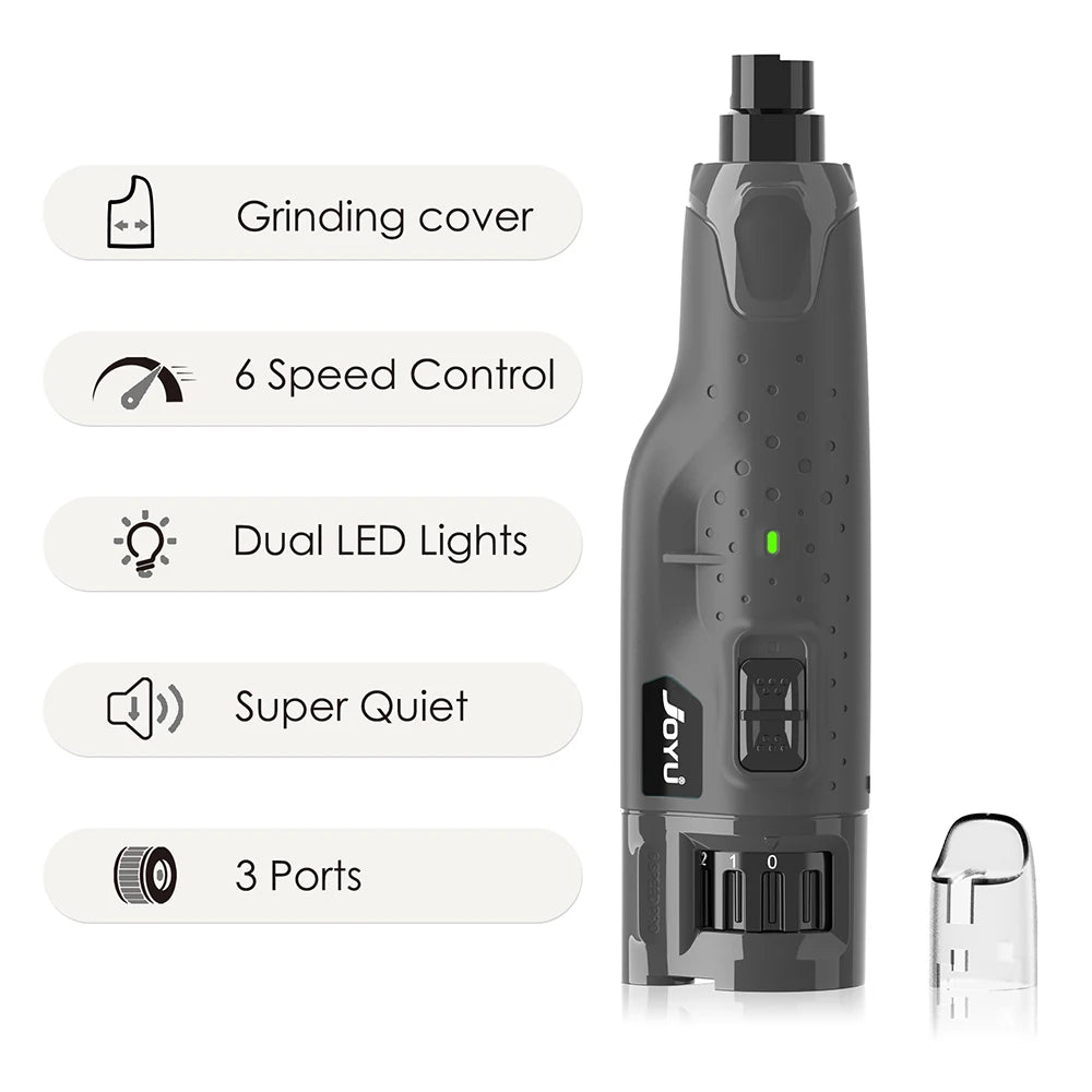 Dog Nail Grinder Dustproof with 2 LED Light Super Quiet 6-Speed Trimmer for Small Medium Large Dogs