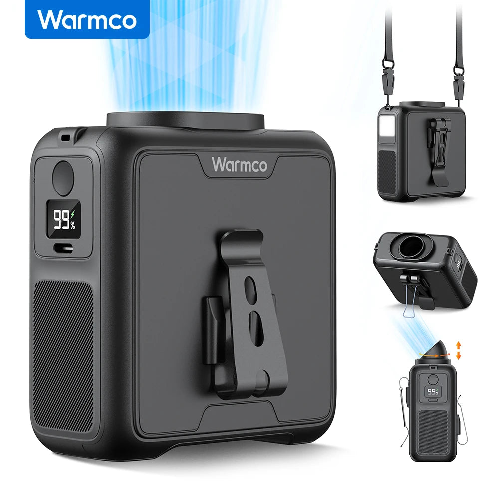 Warmco Portable Waist Fan 10000mAh Four Speed Belt Clip