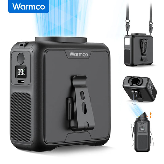 Warmco Portable Waist Fan 10000mAh Four Speed Belt Clip