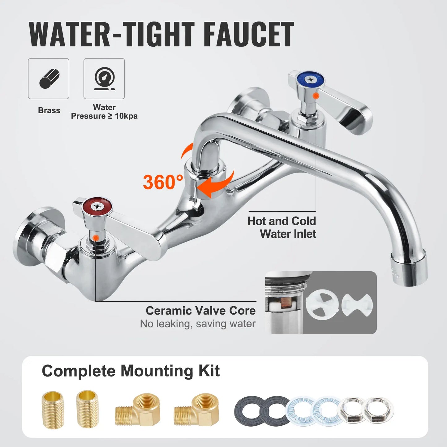 SucceBuy Commercial Stainless Steel Prep And Utility Sink With Faucet