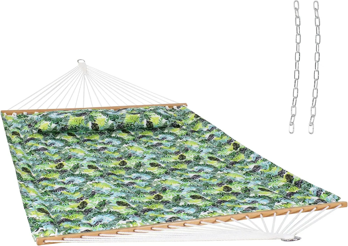 Quilted Outdoor Hammock with Spreader Bars 450-Pound Capacity