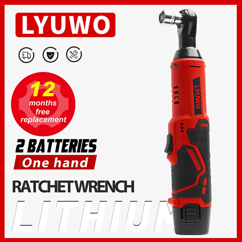 LYUWO 3/8 Rechargeable Electric Ratchet Set Angle Drill