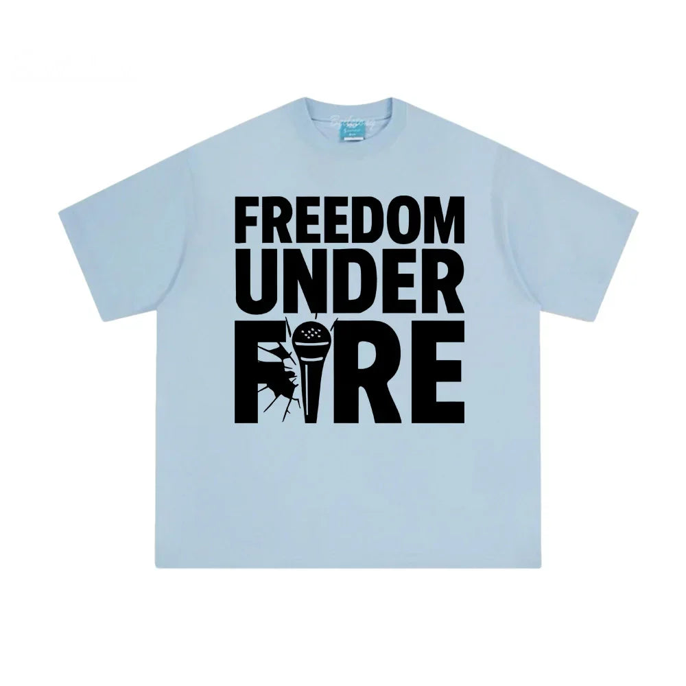 Freedom Under Fire Tee American Charlie Kirk Cotton Shirt