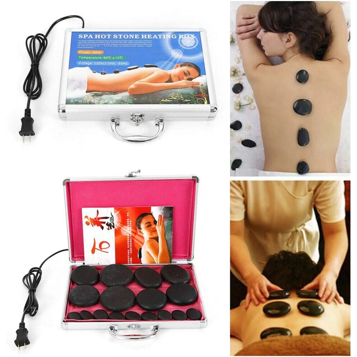 Portable Hot Massage Stone Volcanic Stones Kit Rock SPA