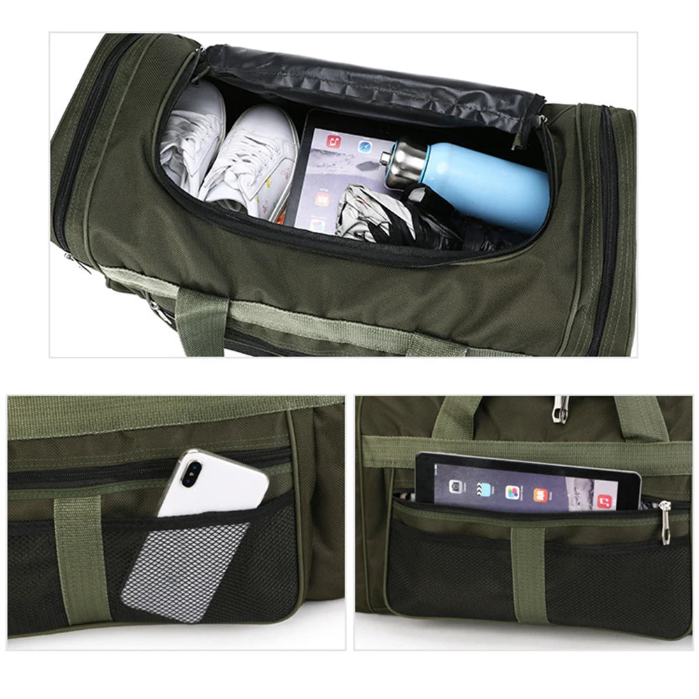 Nylon Travel Duffel Bag Large Capacity Handbag Portable Outdoor Gym Luggage Bag