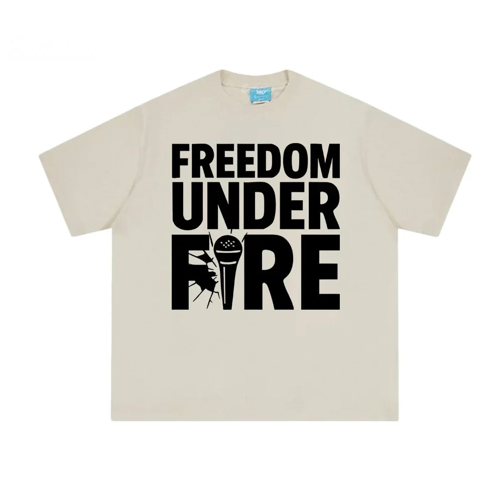 Freedom Under Fire Tee American Charlie Kirk Cotton Shirt