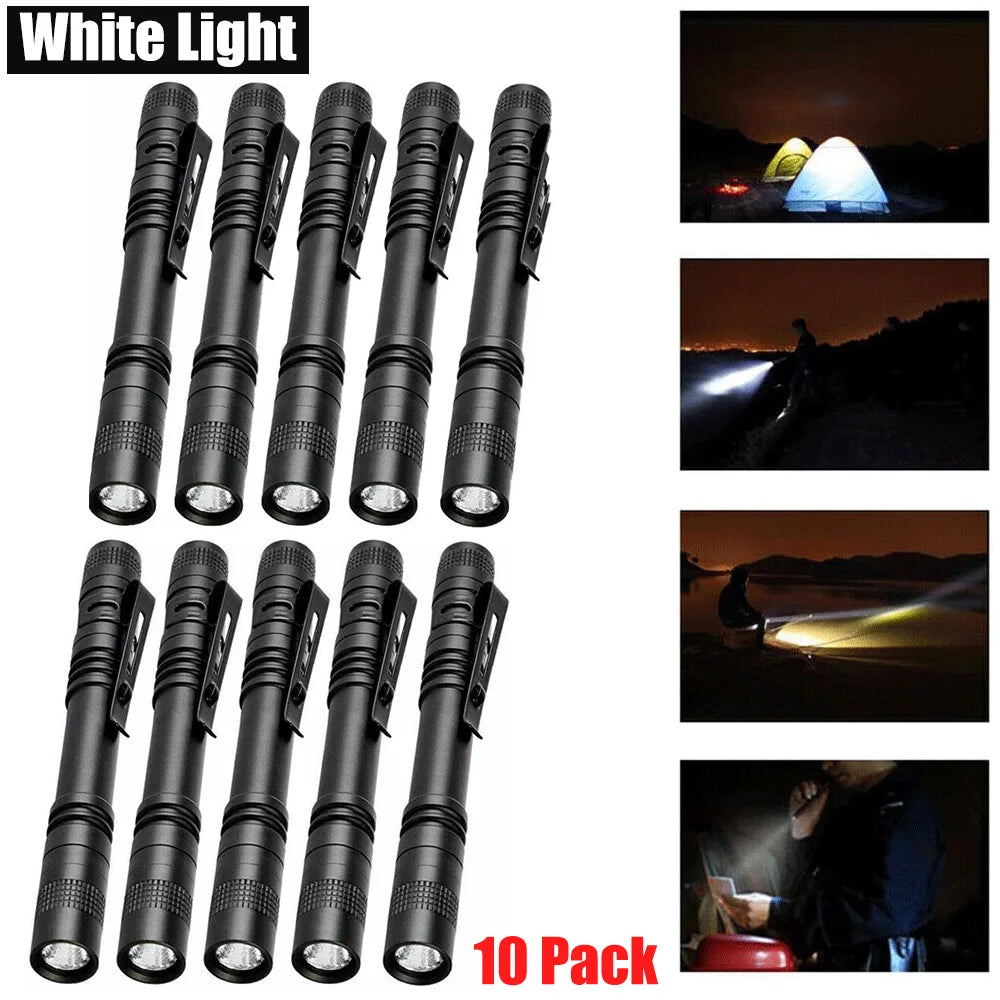 Mini Pen Light Portable LED Flashlight White 395nm Red Light Torch