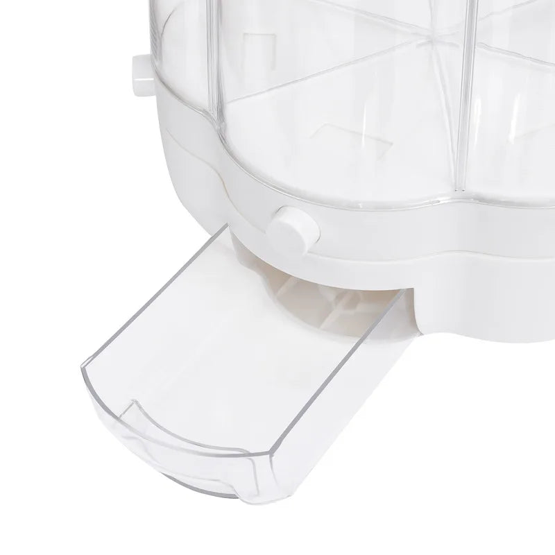 Rotating Food Storage Containers With Lid For Rice Beans Grains