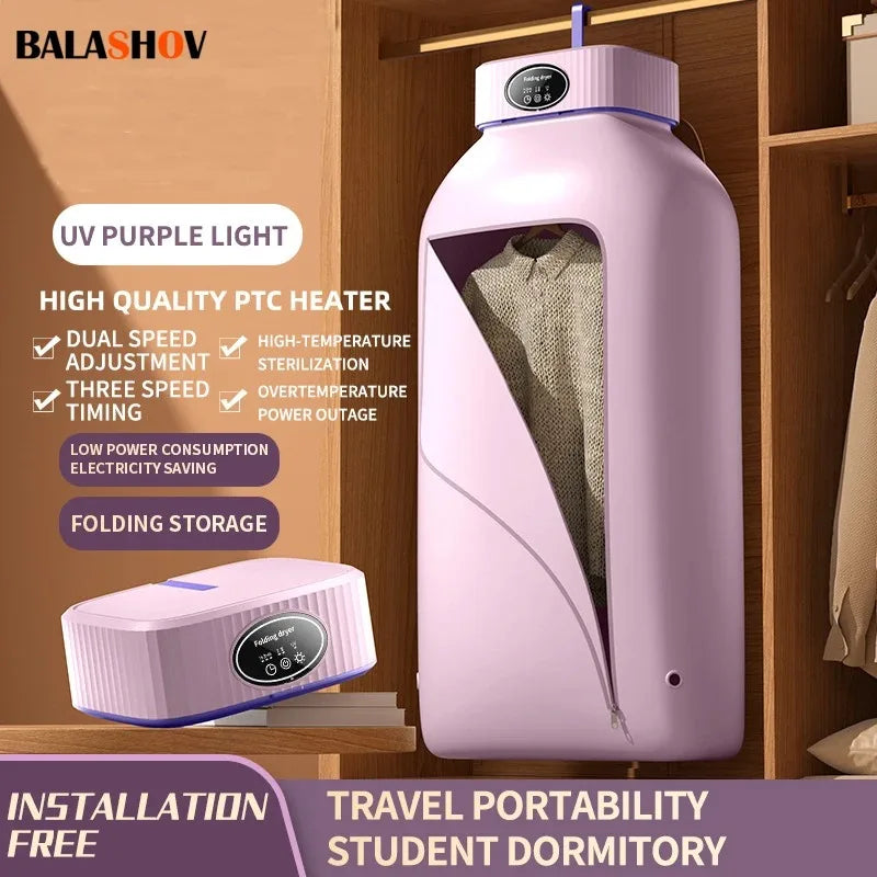 Folded Electric Clothes Dryer Portable Travel Warm Air Dryer