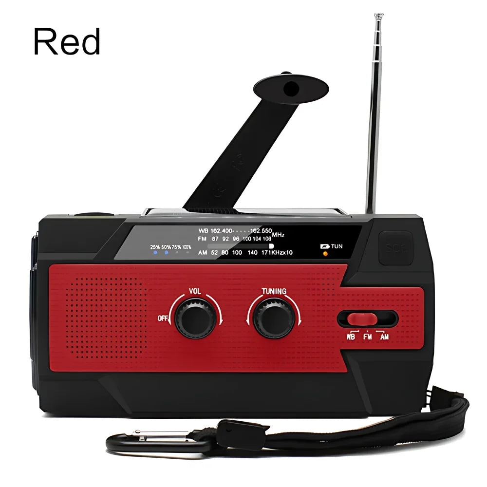 STONEGO FM AM WB Emergency Weather Radio 5000mAh Solar Power