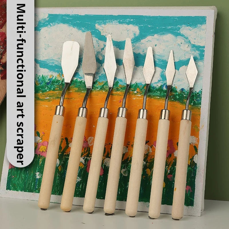7Pcs/Set Stainless Steel Oil Painting Knives Art Tools