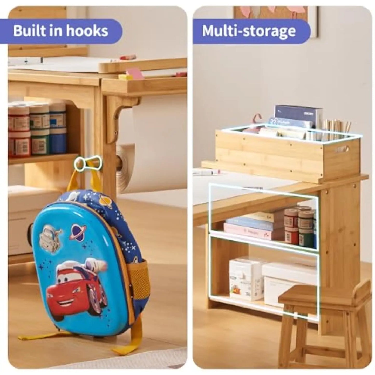 Drawing and Art Table & Chair Set for Toddlers Portable