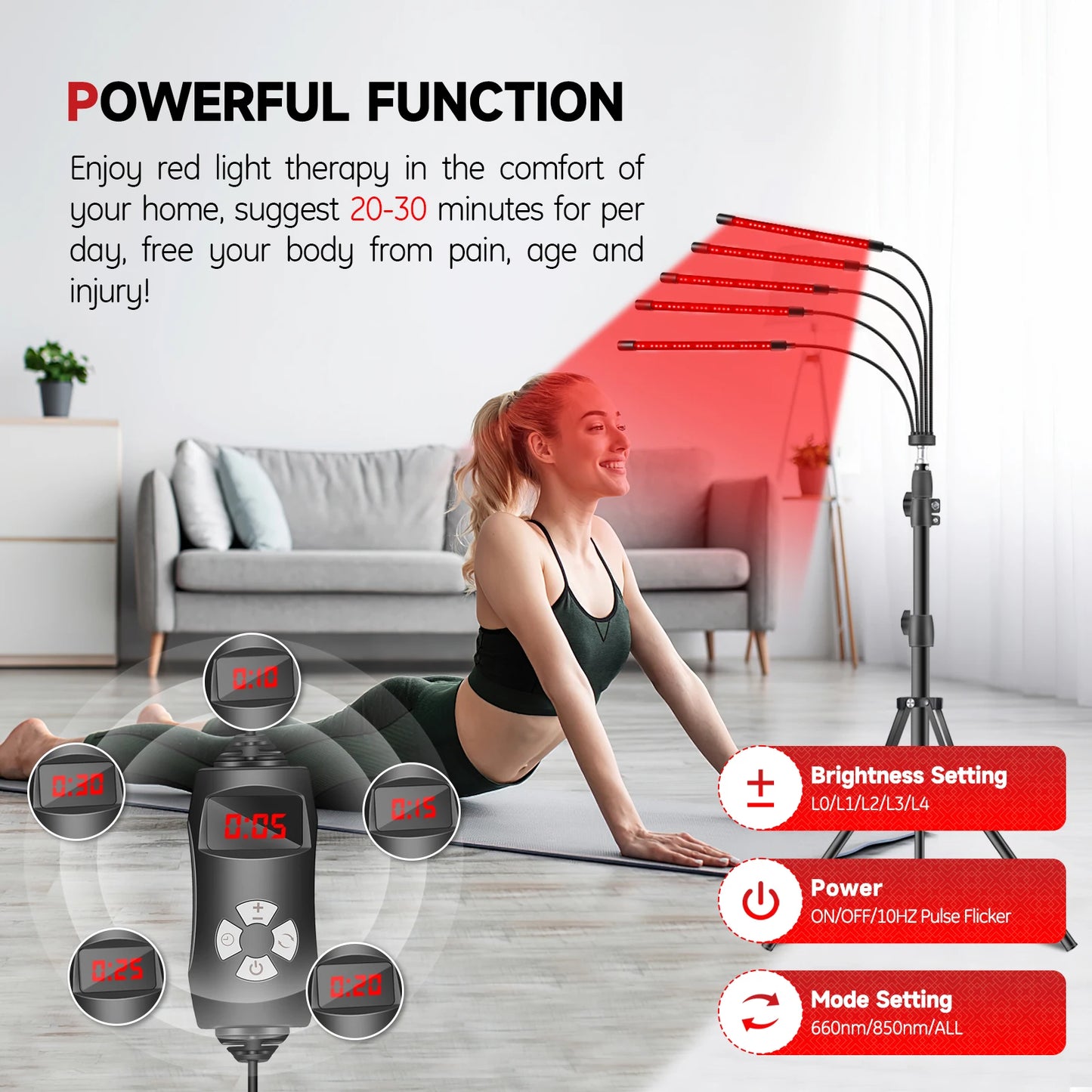 Astarexin Red Light Therapy Lamp With 150 LEDs Stand