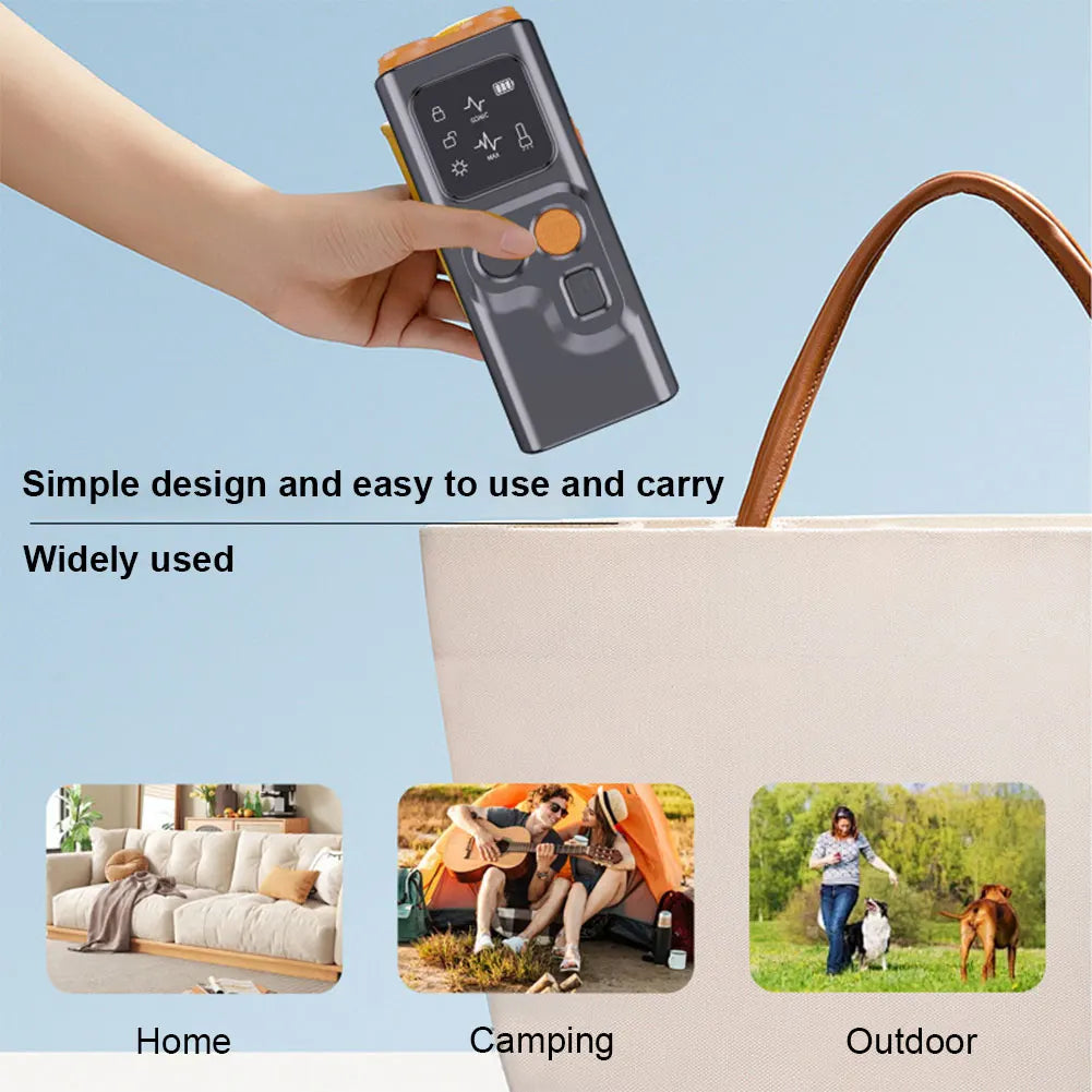 Rechargeable Sonic Anti Dog Bark Deterrent Device with Dual Ultrasonic Emitter LED Flashlight Shock Bark Collar Alternative